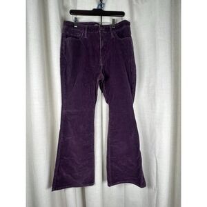 Levi's 726 Flare Purple Corduroy Pants Jeans High Rise Stretch Women's Sz 33